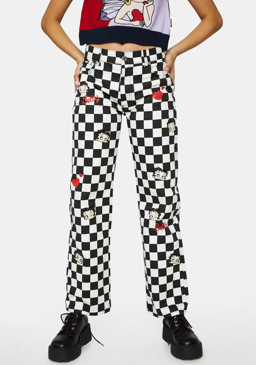 X Betty Boop Check Jeans