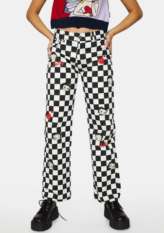 X Betty Boop Check Jeans