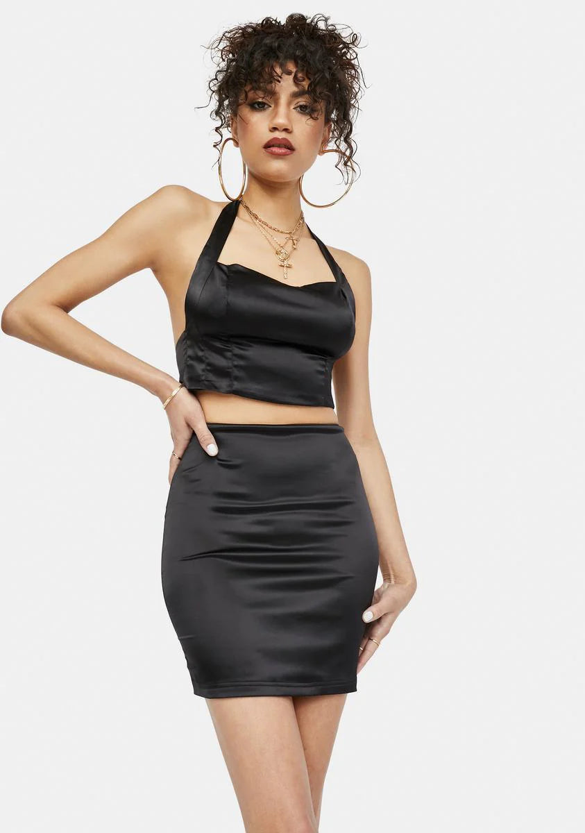That Good Night Satin Skirt Set