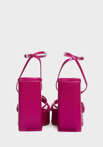 Magenta Boujee Block Heels