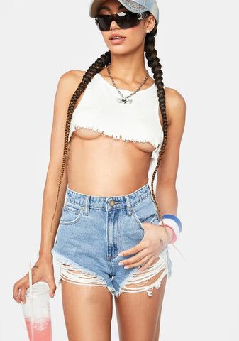 Salty Blue A High Relaxed Shorts