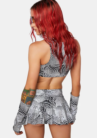 Ultra Wave Reflective Mini Skirt