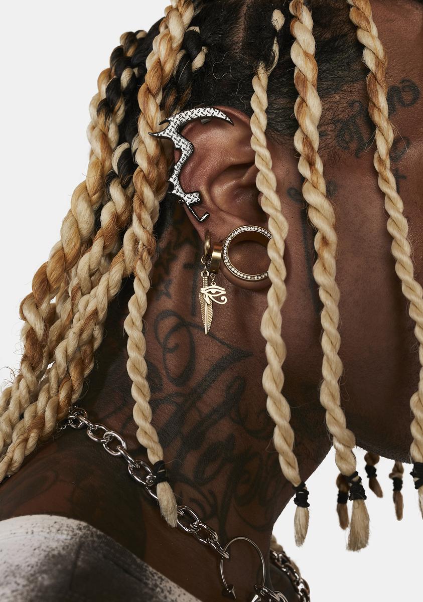 Distortion Diamond Plate Metal Ear Cuffs