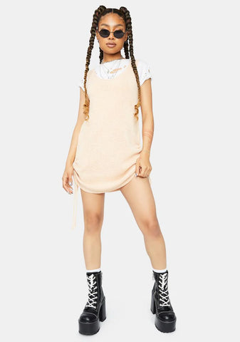 Don't Dare Me Knit Ruched Mini Dress