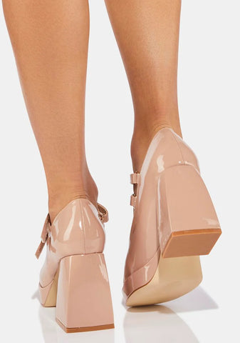 Latte You Show Off Block Heels