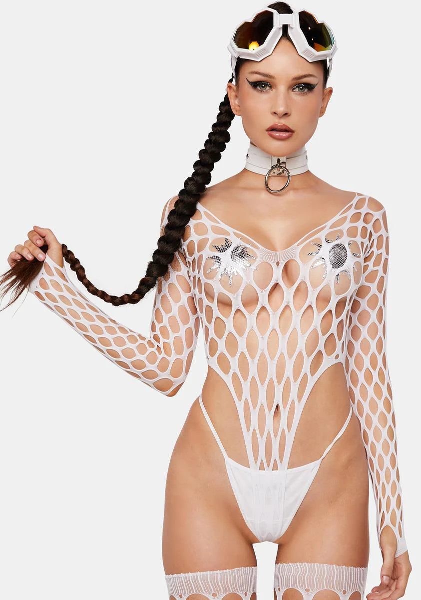 So Alluring Fishnet Bodysuit & Stockings Set