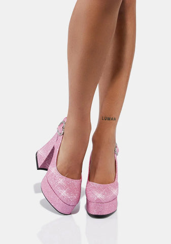 Paradise Heart Glitter Heels