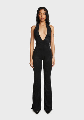 Terri Open Back Jumpsuit - Black