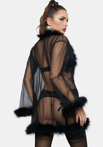 Onyx Dream Land Feather Robe