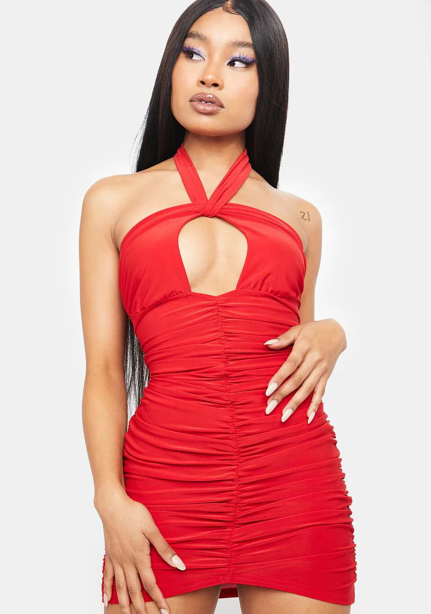 Rouge Obviously Chic Halter Mini Dress