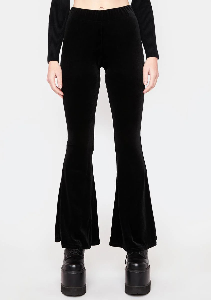 She Should Be There Velour Flare Pants
