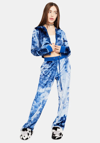 In A Flurry Tie Dye Velvet Lounge Pants