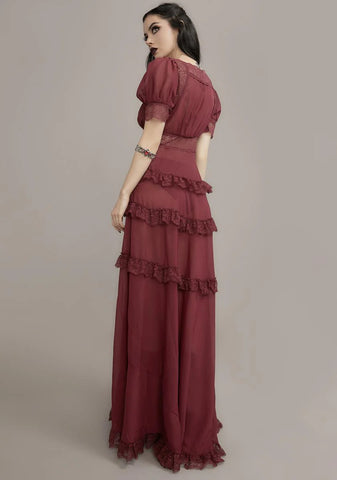 Wine Perpetual Night Maxi Dress