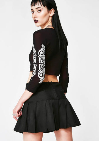 Midnight Pleated Mini Skirt