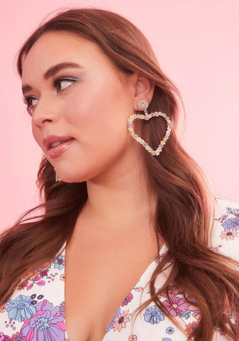 Love Blooms Beaded Heart Earrings