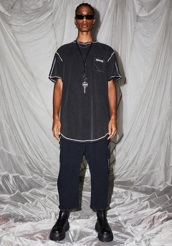 Reverb Unisex Contrast Stitch Pocket Tee