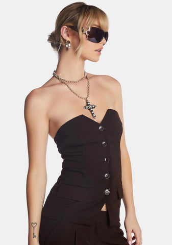 Cappuccino Lavan Bustier Top