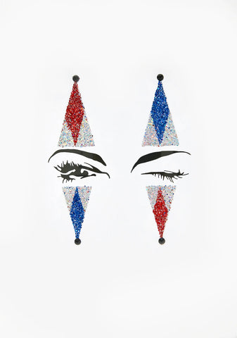 Clown Face Glitter Stickers