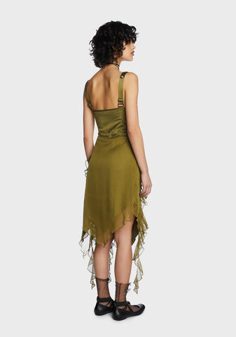 Life's No Fairytale Midi Dress - Olive