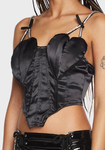 Queen Of Hearts Rhinestone Corset Top