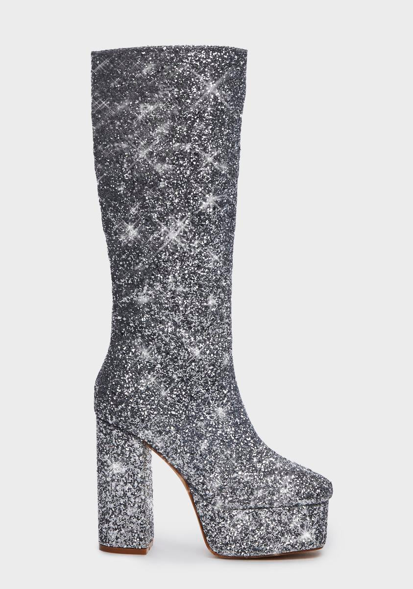 Silver Bourdeau Platform Boots