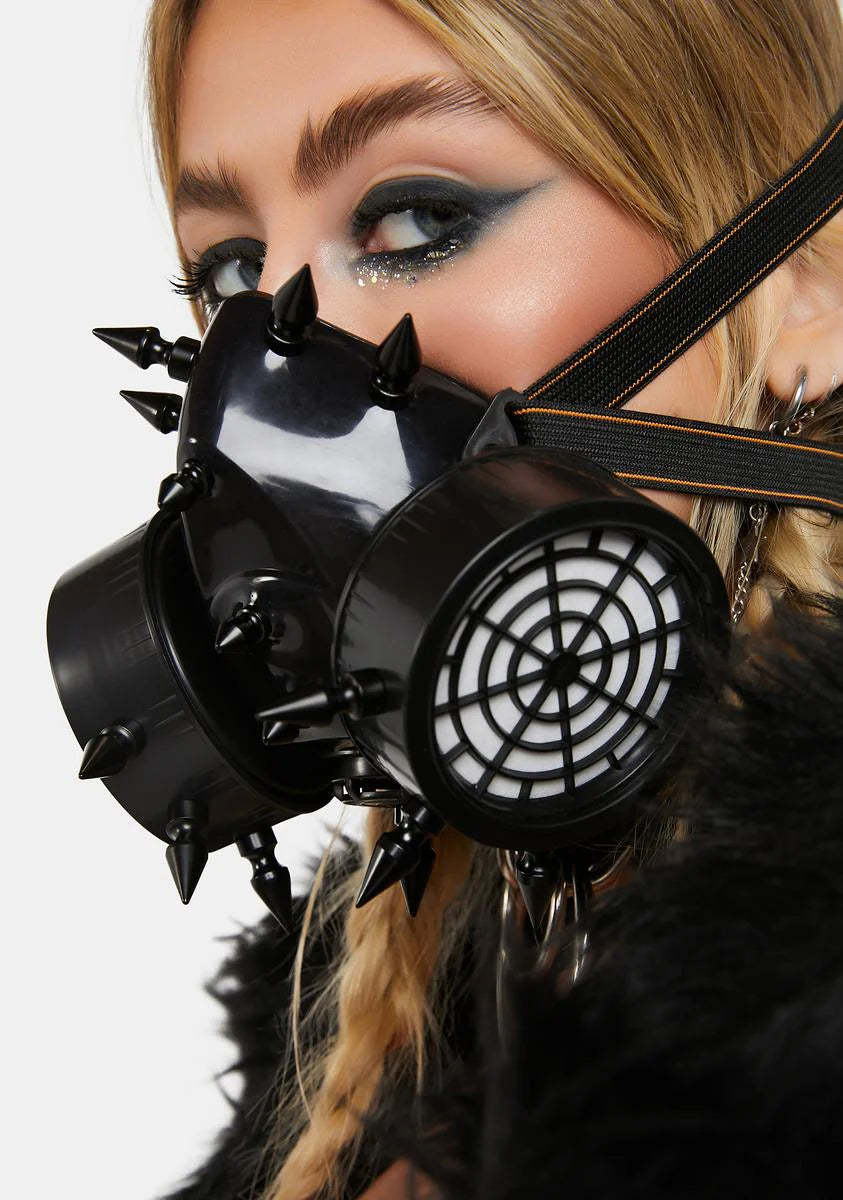 Black Spiked Gas Mask