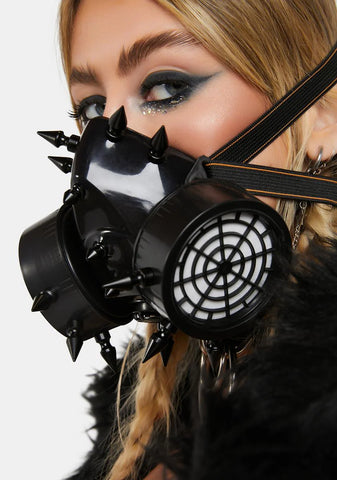 Black Spiked Gas Mask