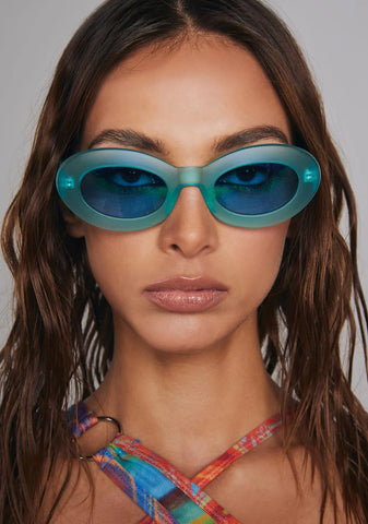 Marigold Menthol Blue Cat Eye Sunglasses