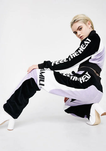 Lavender Velour Motocross Trousers