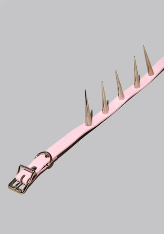 Pink Super Long Spike Choker