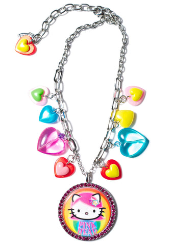 Pink Head Multicharm Necklace