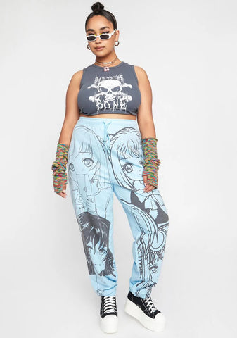 Plus Blue Manga Girls Jogger Sweatpants