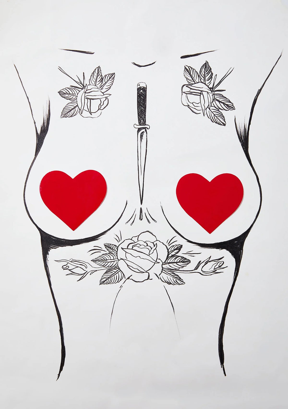 Vixen Red Wet Vinyl Heart Pasties