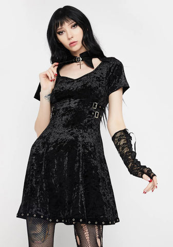 Devil Magic Velvet Mini Dress