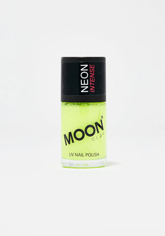 Neon Yellow UV Glitter Nail Varnish
