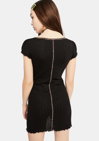 Cup Of Cheer Rainbow Stitch Mini Dress