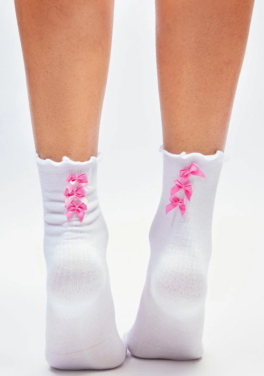 Angel All Dolled Up Bow Crew Socks