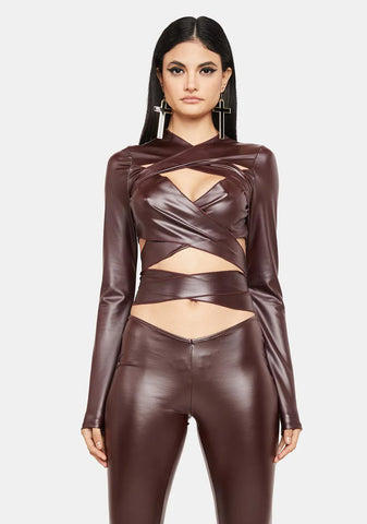 Vamp Go Outside Vegan Leather Pants Set