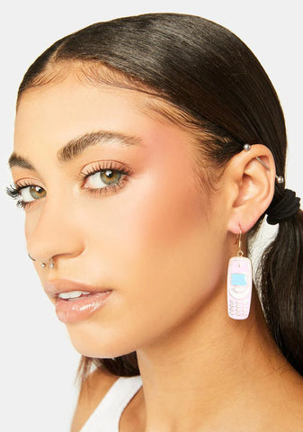 Pick Up Phone Drop Earrings