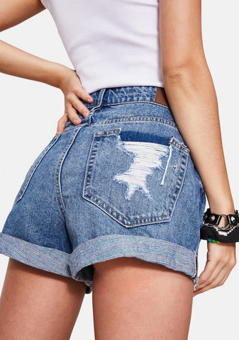 Medium Multi Thread Distressed Cuff Shorts