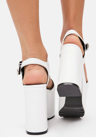 White Work That Platform Heels