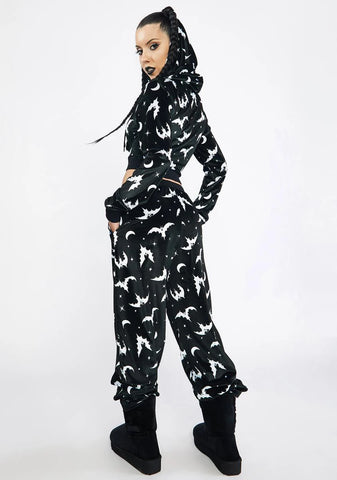 Bat Behavior Velvet Track Pants