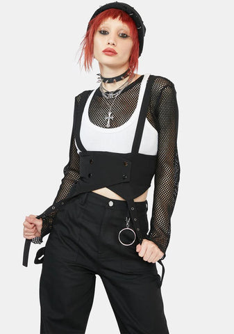Dark Punk Suspenders Corset