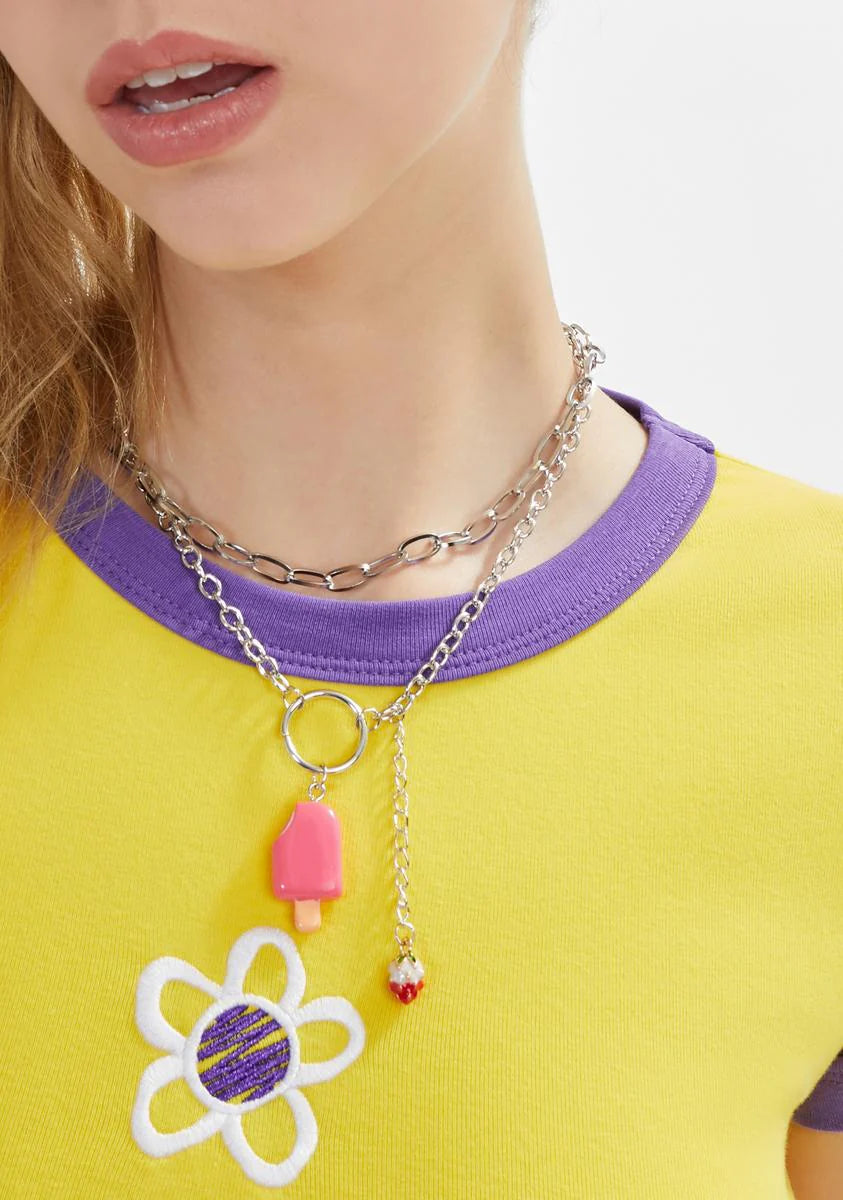 Ice Cream Paint Job Charm Necklace