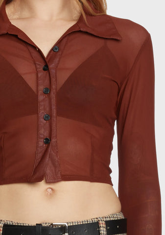 Cozy Secrets Crop Top - Red