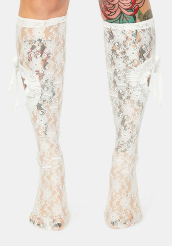 Love Lost Heart Cutout Lace Socks