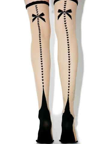 With A Bow Sheer Thigh-Highs