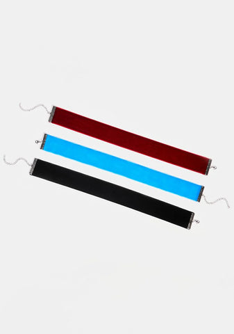 Jewel Toned Heart Choker Set