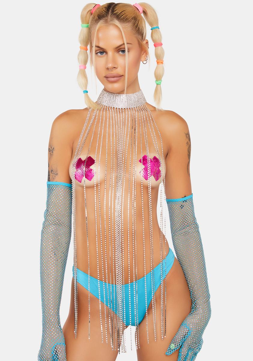 Shining Light Fringe Rhinestone Choker