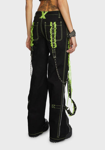 Green Lace Dark Street Pants